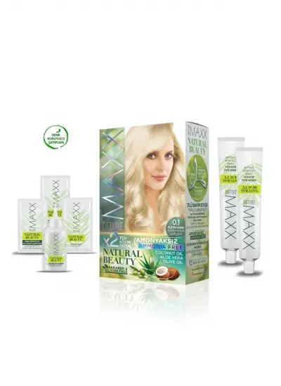 2 Paket Natural Beauty Amonyaksız Saç Boyası 0.1 Platin Sarısı