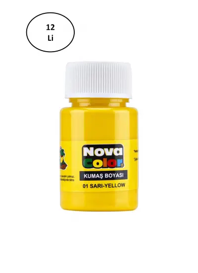 Nova Color Kumaş Boyası Şişe 30 Ml Sarı 12 Li