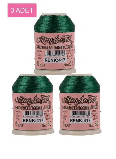 3 Adet Altınbaşak Oya ve Dantel İpi 20 gr -    - No: 417