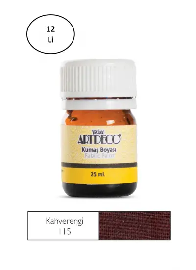 Artdeco Kumaş Boyası 25ml 10 A-115 Kahverengi 12'li