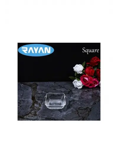 Square Tekli Kare Cam Kahvaltılık Kase   -25057