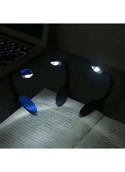 Kitap Okuma Işığı Led Booklight Kıskaçlı Pilli Model Led Işık