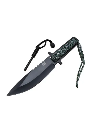 Cut Knives F19 TY0453 Magnezyum Kamp Bıçağı 27 cm - Paracord İpli Saplı, Kılıflı