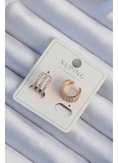 Xuping Rose Renk Zirkon Taş Kaplama Earcuff Küpe - TJ-BKP9471