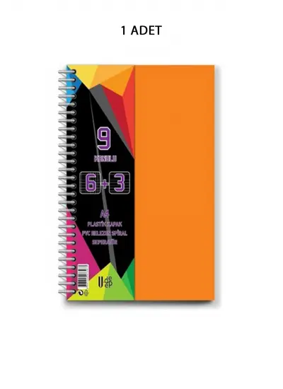 Spiralli PP Kapak 6+3 225 Yaprak 9 Ayraçlı Defter