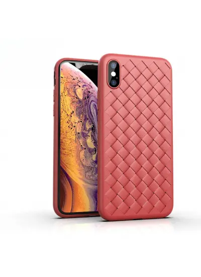 İPHONE XS MAX  UYUMLU TLP ÖRGÜ DESENLİ SİLİKON KAPAK