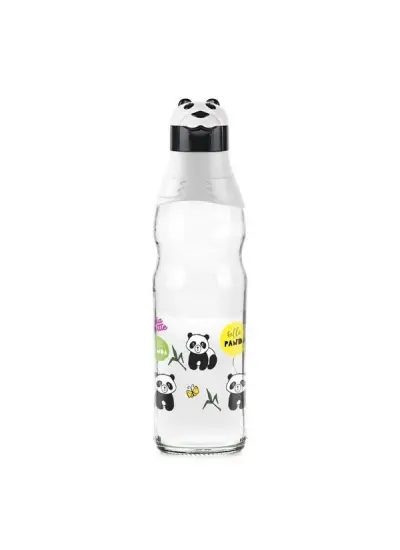 Sevimli Panda Tasarımlı Cam Suluk  Sızdırmaz 1000 ML