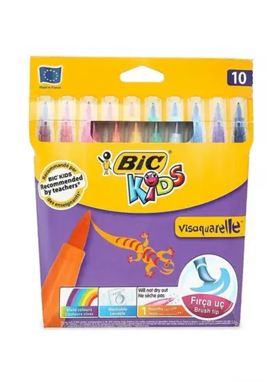 Bic Visa Fırça Uçlu Keçeli Boya Kalemi 10'lu