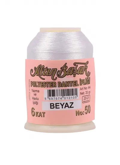 3 Adet Altınbaşak Oya ve Dantel İpi 20 gr -    - No: BEYAZ - 520 - 123