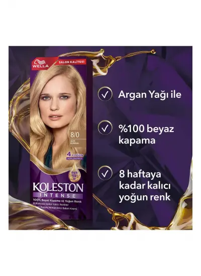 Koleston Intense Saç Boyası 8/0 Açık Kumral - Salon Kalitesi