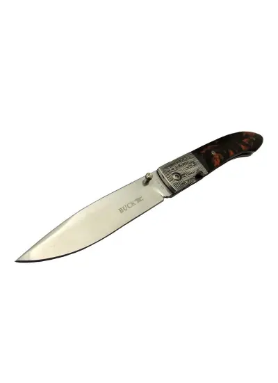 Buck Knives BK-011BK Kamp Çakı 23 cm - Kahverengi Sedef Sap, Kılıflı, Kutulu