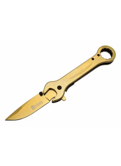 8000C Anahtar Görünümlü Gold Kamp Çakı 19 cm - Otomatik, Metal Sap