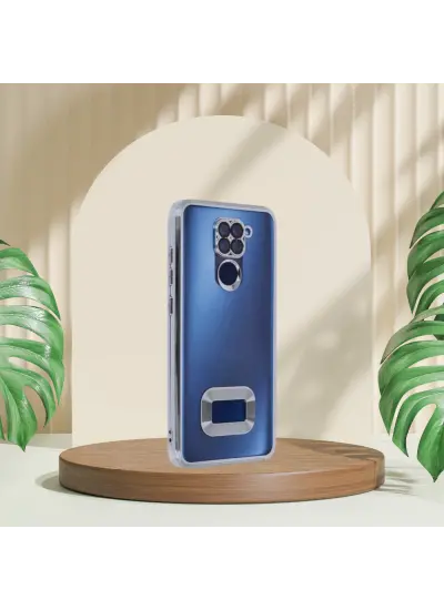 XİAOMİ REDMİ NOTE 9 YANLARI RENKLİ LENS KORUMALI LOGO GÖSTEREN TLP MEGA KILIF