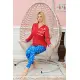 Bayan Uzun Kollu Pijama Takımı Model no 7584