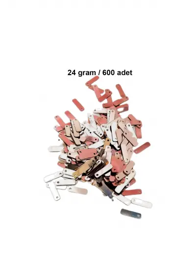 Açık Kırmızı 15 x 5 mm Dantel Oya Yazma Halhal Abiye Lazer Kesim Pul 600 adet / 24 gram