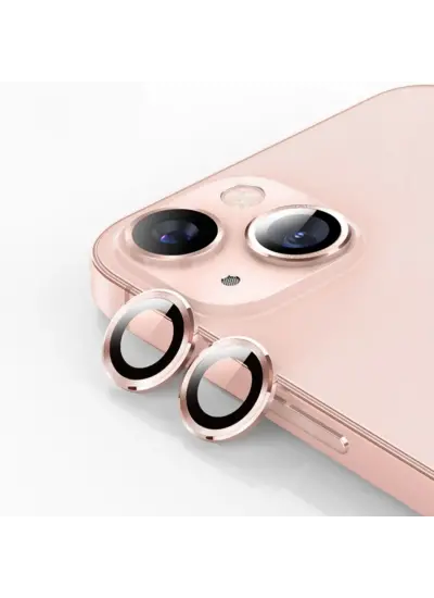 Iphone 15 Birebir Uyumlu Kamera Lens Koruyucu Cam PEMBE