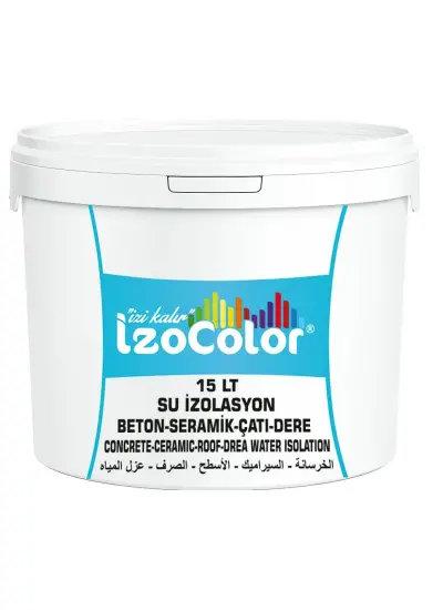 İzocolor Su Yalıtımı İzolasyon 15 Lt Yüksek Uv Dayanımlı Solventsiz Silikon Katkılı