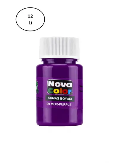 Nova Color Kumaş Boyası Şişe 30 Ml Mor 12 Li