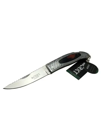 CRKT CR 0190 KHV Kamp Çakı 20 cm - Sedef & Metal İşlemeli Sap, Kılıflı, Kutulu