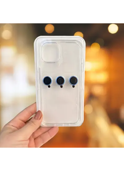 İPHONE 15 TLP ŞEFFAF LENS HEDİYELİ CLEAR CASE (RENK SEÇENEĞİ LENS İÇİNDİR)