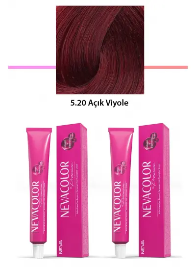 2 li Set Premium 5.20 Açık Viyole - Kalıcı Krem Saç Boyası 2 X 50 g Tüp