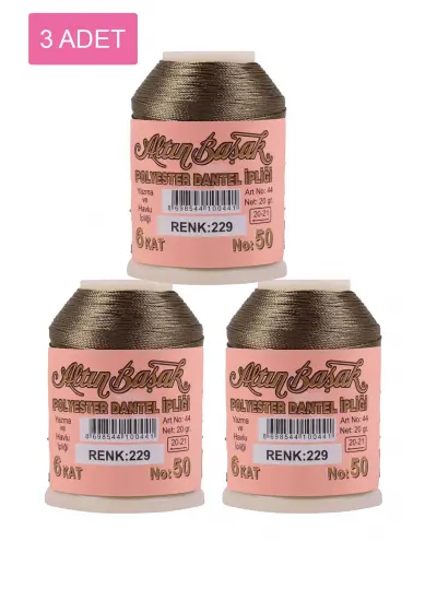 3 Adet Altınbaşak Oya ve Dantel İpi 20 gr -    - No: 229