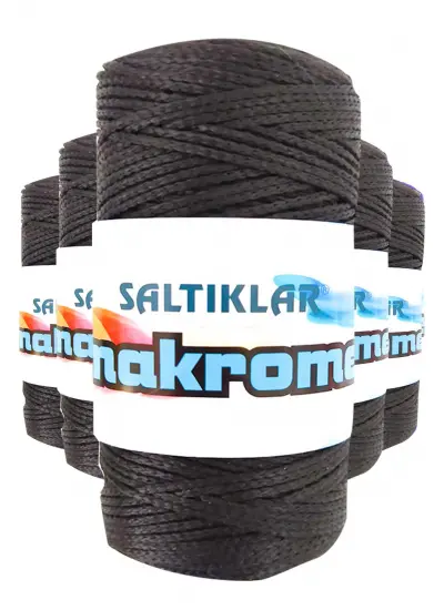 5 Adet Polyester Makrome İpi SYH Siyah 100 gr