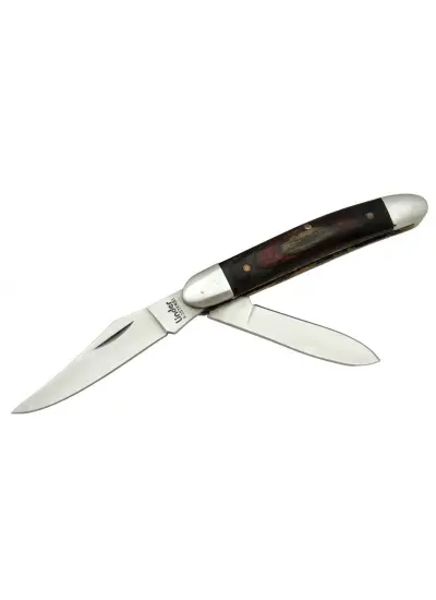 K-21 Linder Çiftli / Çift Ağızlı Çakı 14,5 cm - Ahşap Saplı, Manuel