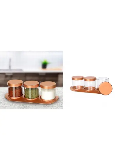 Bronz Baharat Seti Lüx 3lü Set