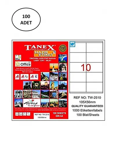 Tanex Tw-2510 Lazer Etiket 105X56 Mm 100 Lü