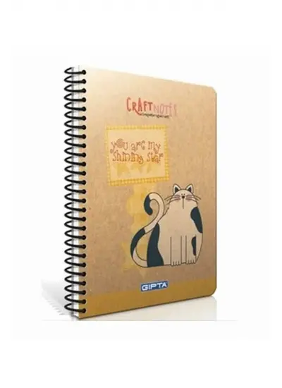 Gıpta Craft Notes A4 100 Yaprak Düz Spiralli Sert Kapaklı Defter