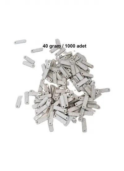 Mat Beyaz 15 x 5 mm Dantel Oya Yazma Halhal Abiye Lazer Kesim Pul 1000 adet / 40 gram