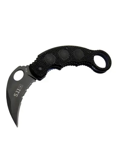 X14 5.11 Siyah Karambit Koleksiyon Çakı 16 cm - Plastik Sap