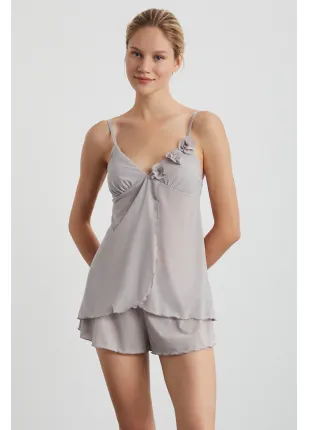 Lotus Çiçek Detaylı Babydol Takım Lotus Çiçek Detaylı Babydol Takım