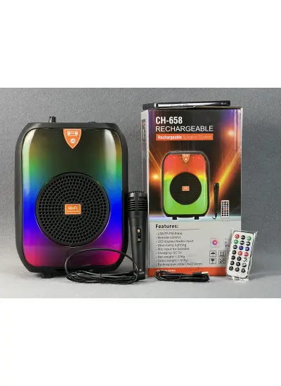 JapanEx Ch-658 Kablosuz Bt Hoparlör  Dj Karaoke 6.5 İnç Buluetooth Hoparlör