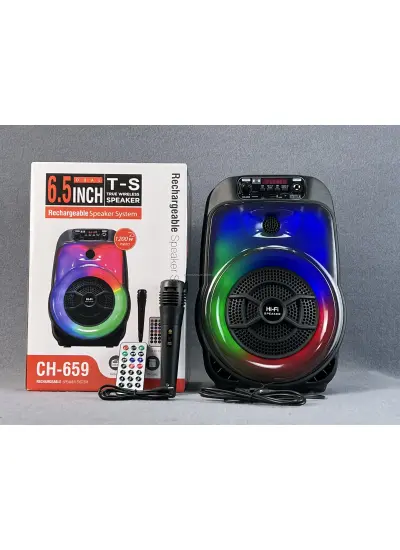 JapanEx Ch-659 Kablosuz Bt Hoparlör Hıfı Dj Karaoke 6.5 İnç Buluetooth Hoparlör