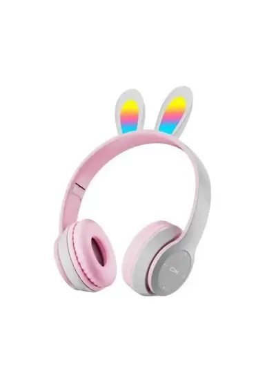 Rabbit Y08R Wireless Bluetooth Kablosuz Tavşan Kulaklık Mp3-Extra Bass-Fm Kulak Üstü Kulaklık