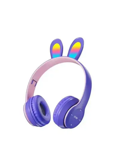 Rabbit Y08R Wireless Bluetooth Kablosuz Tavşan Kulaklık Mp3-Extra Bass-Fm Kulak Üstü Kulaklık