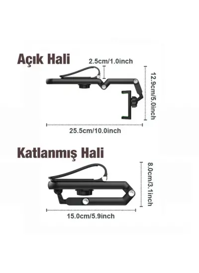 JapanEx Klipsli Dikiz Aynası Güneşlik Için Universal Araç Içi Telefon Tutucu Mutak Masası Standı Cz-70202
