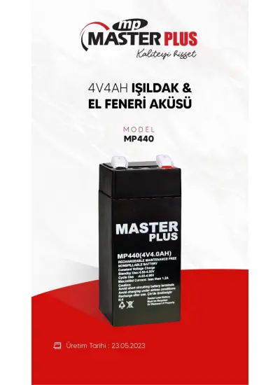 Masterplus 4v4ah Kuru Akü Işıldak & El Feneri Aküsü Mp440