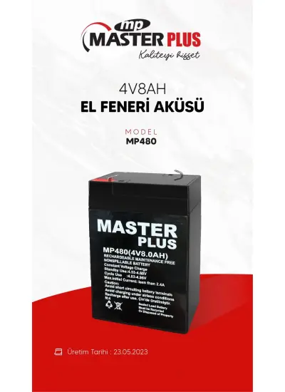 Masterplus 4v8ah Kuru Akü El Feneri Aküsü Mp480