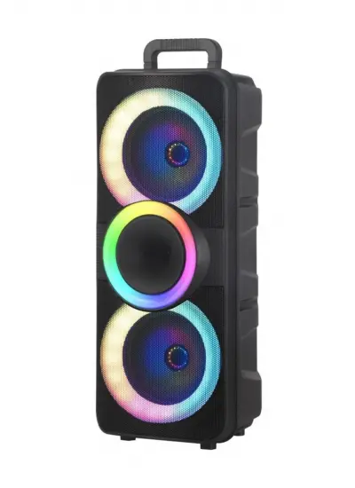 JapanEx NDR-F98 Mikrofonlu Kumandalı Rgb Ledli Taşınabilir Bluetooth Hoparlör Usb-Tf-Fm Radyo Siyah