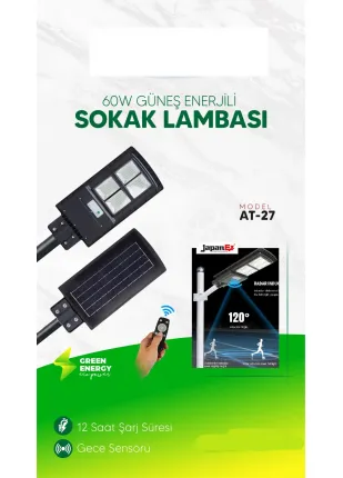 Masterplus At-027 60w Güneş Enerjili Sokak Lambası 12 Saat Şarj Süresi Solar Aydınlatma Prejektör Masterplus At-027 60w Güneş Enerjili Sokak Lambası 12 Saat Şarj Süresi Solar Aydınlatma Prejektör