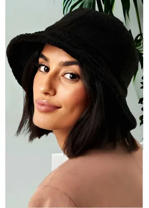 Kadın Teddy Peluş Bucket Şapka