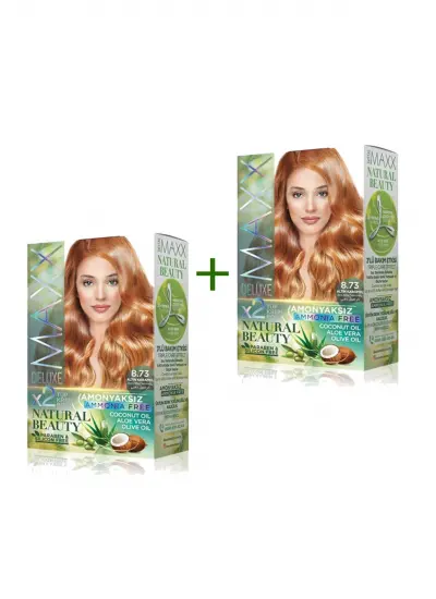 2 Paket Natural Beauty Amonyaksız Saç Boyası 8.73 Altın Karamel