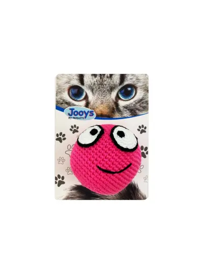 Kedi Oyuncağı Gülümseyen Örgü Emoji 7-7 cm Pembe