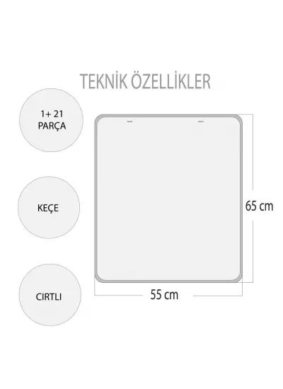 İngilizce Duyguları Öğreniyorum Keçe Cırtlı Duvar Panosu (Kız) , Eğitici Oyuncak