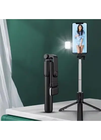 Kendiliğinden Led Işıklı Kumandalı Uzayabilen Selfie Çubuğu,masa Üstü Tripod