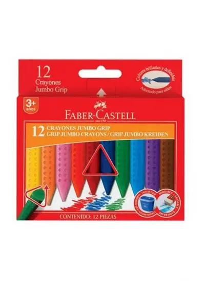 Faber Castell Grip Jumbo Wax Crayon Pastel Boya 12 R