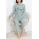 Nakışlı Pijama Takımı Mint2